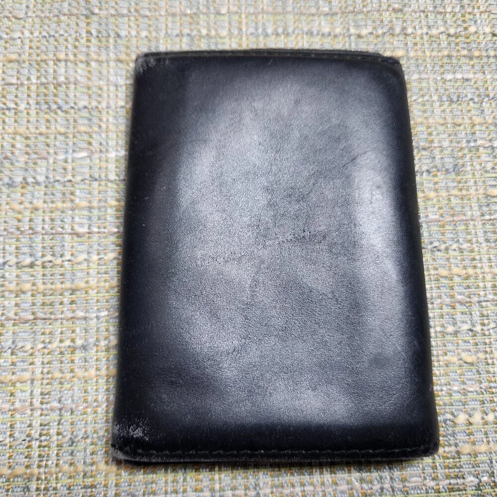 Heritage Cowhide USA Black Leather Mens Trifold Wallet Card Money Holder